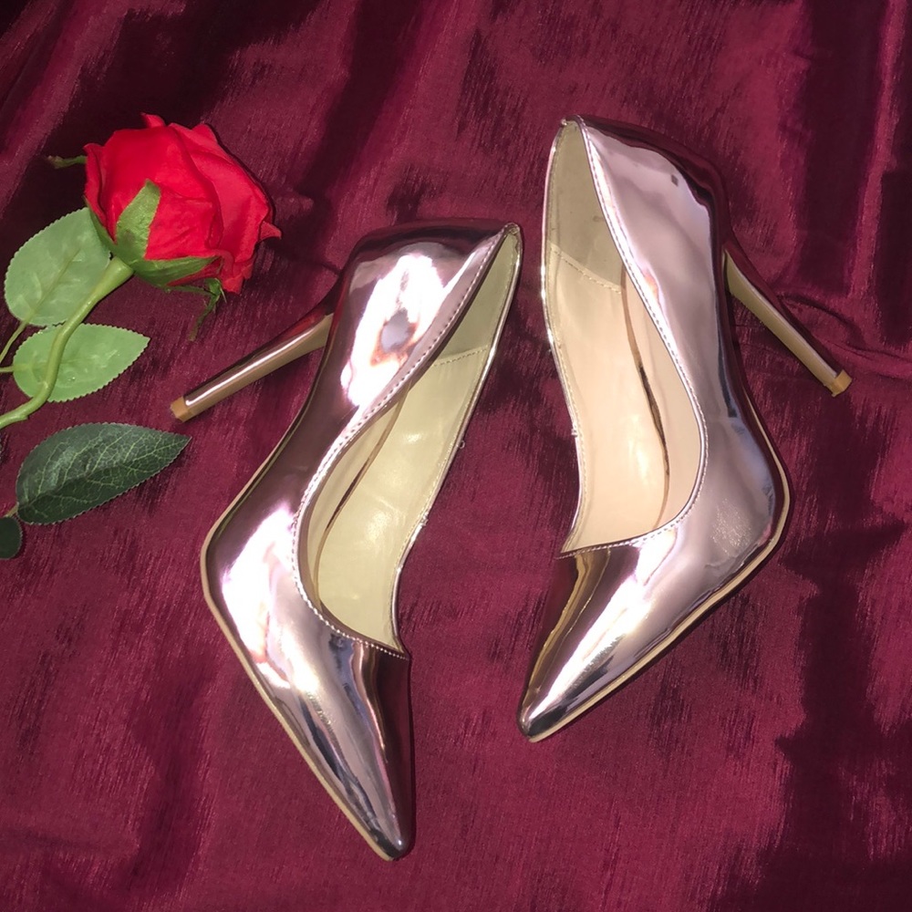 Rose gold high heels pumps stilettos